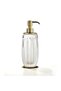 3Scmontblanc Liquid Soap Dispenser, Countertop - Frosted Glass/Gold