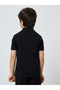 Boys Black Regular Fit Cotton Polo T-Shirt - 4