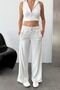 Women's Adjustable Waist Pocket Detailed 3-Strap Sweatpants Gray - Mw0000209 - 2