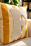 Punch Embroidered Throw Pillow Cover - 43*43 cm - Yellow Letter F - Pnk001 - 2