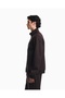 Men's Regular Cut Zippered Stand Collar Metal Plate Logo Long Sleeve Black Jacket - 5