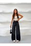 Women's Dark Smoked Anthracite Baggy Fit Jean Trousers High Waist Wide Leg Black Denim Pants