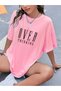 Women's Pink over Thinking Printed Oversize T-Shirt