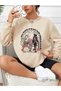 Women's Mink Cowboy Printed Oversize Sweatshirt