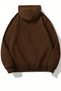 Men's Brown Vertical Printed Hooded Hoodie Sweatshirt - 2