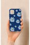 iPhone 11 Compatible Blue Daisy Patterned Silicone Case