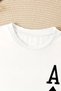 Unisex White Crew Neck Spade as Printed Oversize T-Shirt - 2