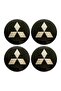 Mitsubishi Emblem Coat of Arms Rim Hub Cover Sticker Aluminum Sticker Paste Set - 2