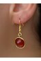 Natural Stone Agate Natural Stone Round Women's Earrings Euku23A - 2