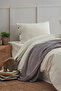 Easy Refine Coffee Single Person Washable Yarn-Dyed Duvet Cover Set - 2