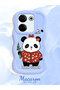 Tecno Camon 20 Compatible Case Camera Protector Blue Silicone Couple Phone Case Panda Pattern - 2