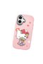 iPhone 17 Compatible Case with Camera Protector Pink Silicone Couple Phone Case with Kitty Pattern - 3