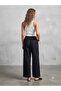 Basic Women's Elastic Waist Linen Trousers - 3