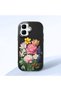 Infinix Smart 10 Compatible Case Camera Protector Black Silicone Couple Phone Case with Floral Pattern