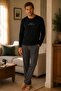 Cotton Long Sleeve Men's Pajama Set - 4