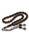 💎   Premium Shiny Antique Metal Tasseled Chestnut Brown Amber Prayer Beads