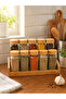 Acar Malibu Collection 10-Piece Glass Spice Jar Set with Stand and Bamboo Lids 110 ml - 3