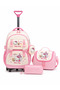 4-Piece School Bag Set with Trolley - Orthopedic Backpack, Thermal Lunch Bag, Pencil Case and Wallet (Fixed Trolley, Foldable Front Stand)