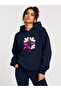 Joy Floral Printed Hooded 2 Thread Threaded Sweatshirt