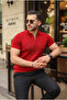 Men's Knitted Pattern Zipper Collar Knitwear T-Shirt - 3