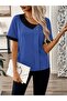 Women's Short Sleeve Asymmetric Collar Detailed Buttoned Dubai Blouse - 3