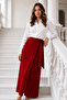 Double-Breasted Ruffled Skirt S2325 Burgundy - 2
