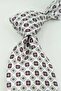 White Burgundy Motif Pattern Italian Silk Tie İk2532 - 3