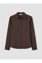 Ozmarka New Season Brown Regular Fit Women's Shirt - 5