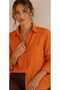 Women's Premium Quality Front-Pleated Asymmetrical Cut 100% Cotton Basic Shirt - 4