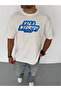 Unisex bicycle collar printed oversize t-shirt - white - 3