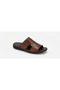 Gr0509 Genuine Leather Inside and Out, Non-Slip Sole, Non-Irritating, Comfortable, Soft Strap, Home and Outdoor Pool Slippers