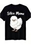 تي شيرت أسود مع رسومات الدجاج ونص Silkie Mama ناعم ومرطب للبشرة1 - 2