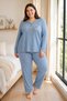 Women's Plus Size Long Sleeve Soft Pajama Set