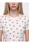 Vizyon New Season White Printed 100% Cotton Women's T-Shirt - 3