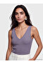 Vizyon New Season Lilac V-Neck Women's Ribbed Undershirt