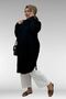 38110 Plus Size Low Sleeve Combed Cotton Tunic - Black - 4