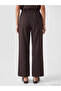 Xside Brown Elastic Waist Wide Leg Women's Trousers - 4