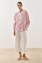 Striped Modal Kimono Shirt Pink - 3