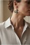 Cast Metal Earrings with Rounded Curved Edges - 3