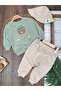 3-Piece Baby Boy Set with Teddy Bear Printed Hat