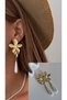 Gold Color Flower Design Trendy Necklace - 3
