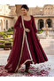 Maroon Chanderi Silk Embroidered Kurta Set - FFT7645 | Maroon-Size:XL-42-Inches - 3