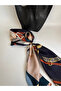 Chain Rope Patterned Double-Sided Scarf with Gold Ring Detail (70X70 cm) - 2