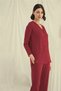 Long Sleeve Button down V Neck Pajama Set - 2