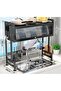 Over The Sink Dish Drying Rack, 3 Tier kitchen Drainer Drying Rack with Cover, Space Saving - 6