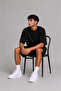 Solid Black T-Shirt and Shorts Set, Loose and Comfortable, Plus Size. - 4