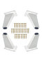 A set of 4 adjustable 8cm furniture legs - triangular feet with screws, suitable for sofas, cabinets, and tables - white.