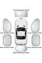 6 In 1 Car Windscreen Sun Shade/Curtains Heat Reflective Windshield Visor, Front and Rear