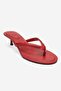 Norell Red Leather Flip Flops Women's Heeled Slippers - 3