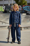 Boys' Loose Fit Denim Suit Shirt and Pants Dark Blue 3-14 Years - 2